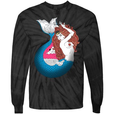 Mythical Abstract Mermaid Tie-Dye Long Sleeve Shirt