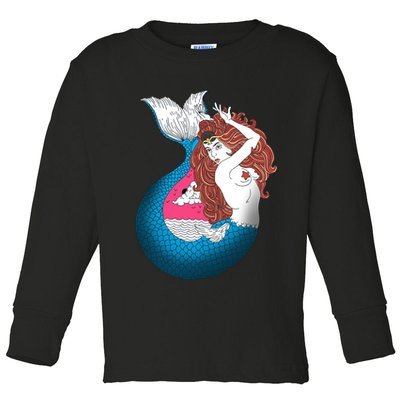 Mythical Abstract Mermaid Toddler Long Sleeve Shirt