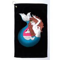 Mythical Abstract Mermaid Golf Towel