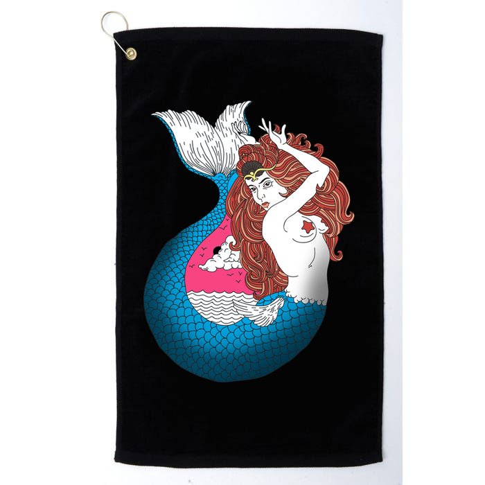 Mythical Abstract Mermaid Golf Towel