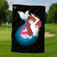 Mythical Abstract Mermaid Golf Towel