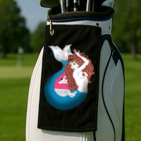 Mythical Abstract Mermaid Golf Towel