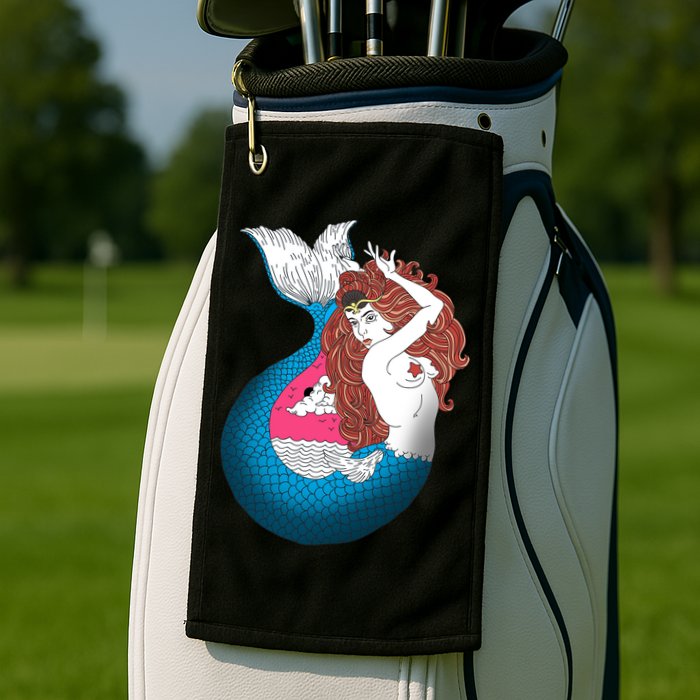 Mythical Abstract Mermaid Golf Towel