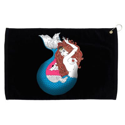 Mythical Abstract Mermaid Grommeted Golf Towel