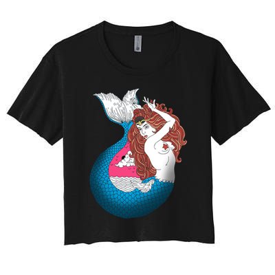 Mythical Abstract Mermaid Crop Top