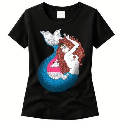 Mythical Abstract Mermaid Womens T-Shirt
