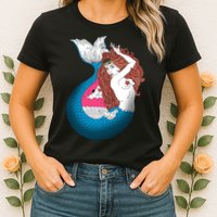 Mythical Abstract Mermaid Womens T-Shirt