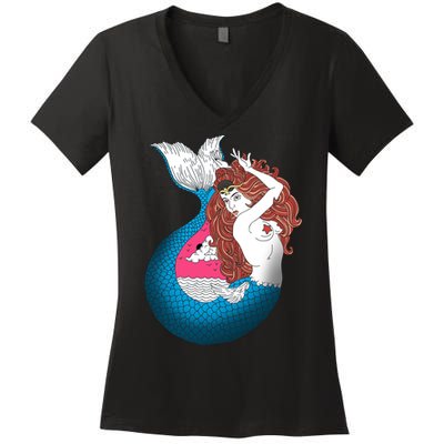 Mythical Abstract Mermaid Women's V-Neck T-Shirt