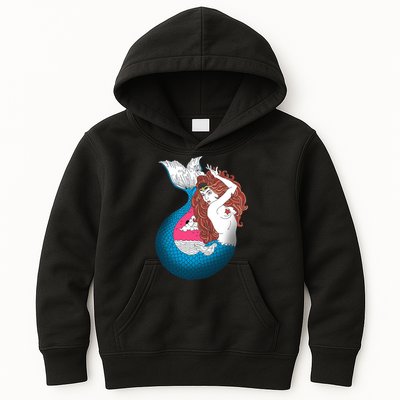 Mythical Abstract Mermaid Kids Hoodie