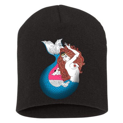Mythical Abstract Mermaid Short Acrylic Beanie
