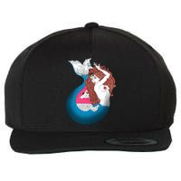 Mythical Abstract Mermaid Wool Snapback Cap