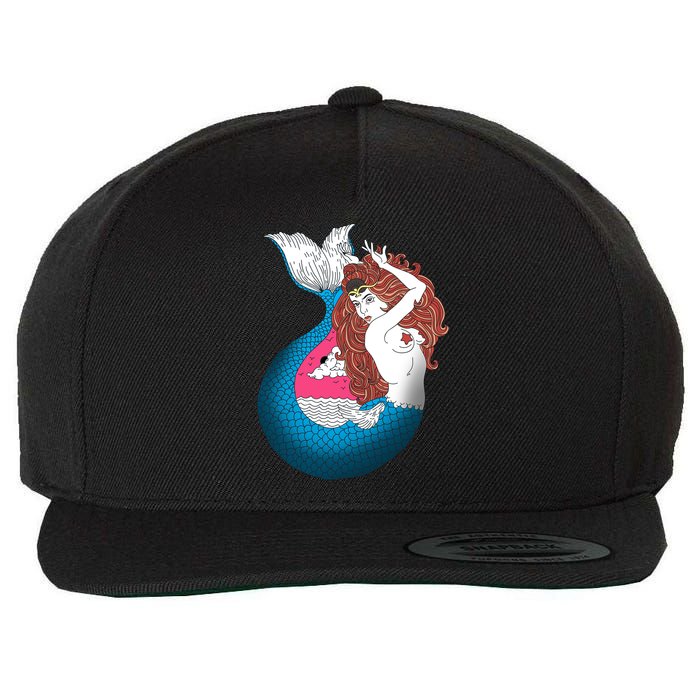 Mythical Abstract Mermaid Wool Snapback Cap