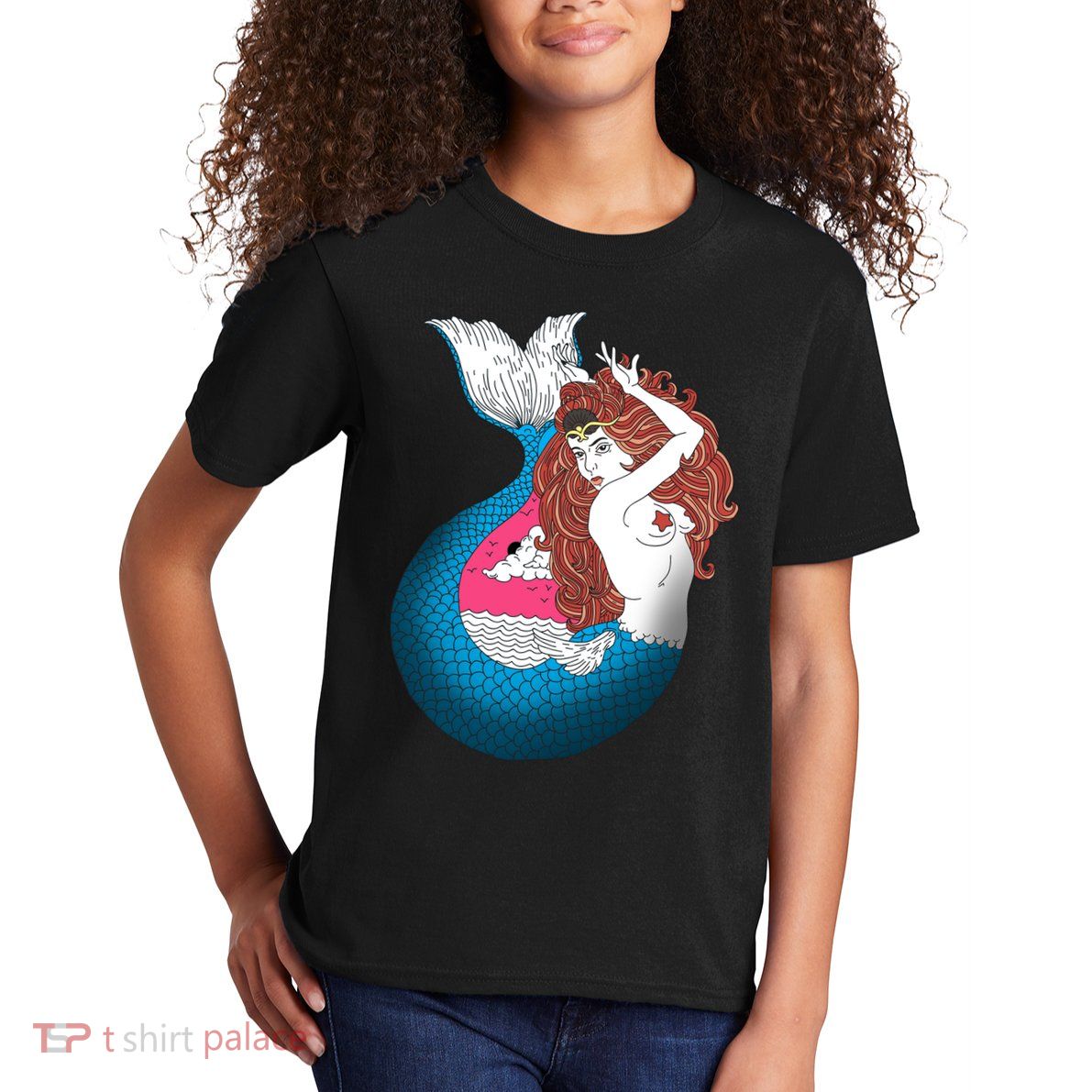 Mythical Abstract Mermaid Kids T-Shirt