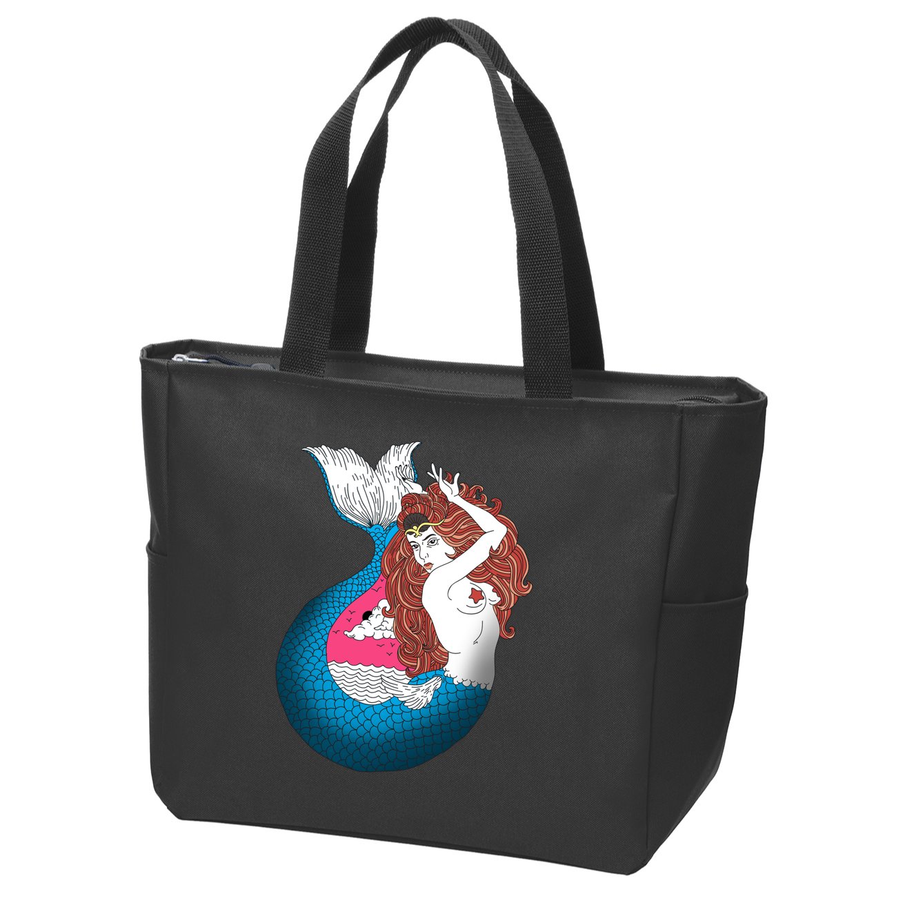 Mythical Abstract Mermaid Zip Tote Bag