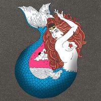 Mythical Abstract Mermaid Cotton Canvas Backpack