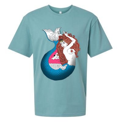 Mythical Abstract Mermaid Sueded Cloud Jersey T-Shirt