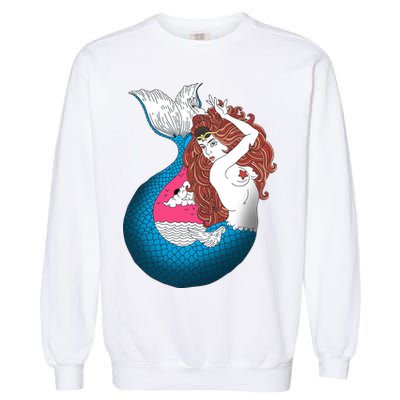 Mythical Abstract Mermaid Garment-Dyed Sweatshirt