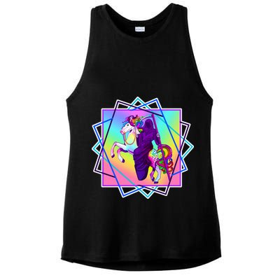 Mythical Reaper Colorful Unicorn Ladies PosiCharge Tri-Blend Wicking Tank