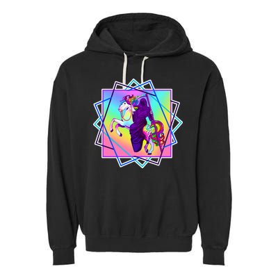 Mythical Reaper Colorful Unicorn Garment-Dyed Fleece Hoodie
