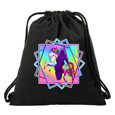 Mythical Reaper Colorful Unicorn Drawstring Bag