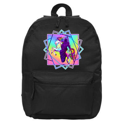 Mythical Reaper Colorful Unicorn 16 in Basic Backpack