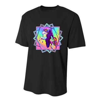 Mythical Reaper Colorful Unicorn Youth Performance Sprint T-Shirt