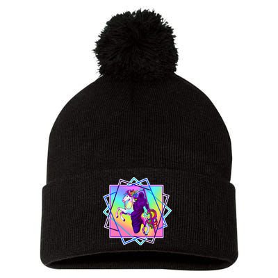 Mythical Reaper Colorful Unicorn Pom Pom 12in Knit Beanie