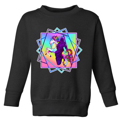 Mythical Reaper Colorful Unicorn Toddler Sweatshirt
