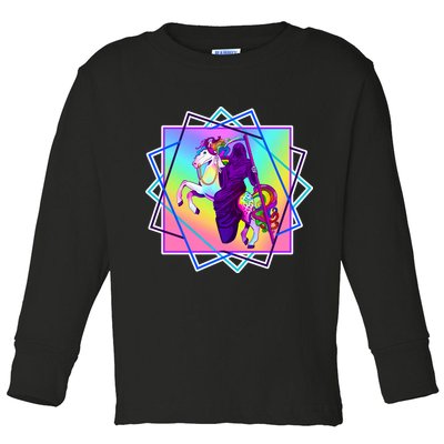 Mythical Reaper Colorful Unicorn Toddler Long Sleeve Shirt