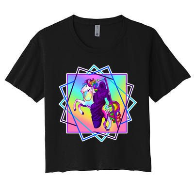 Mythical Reaper Colorful Unicorn Crop Top