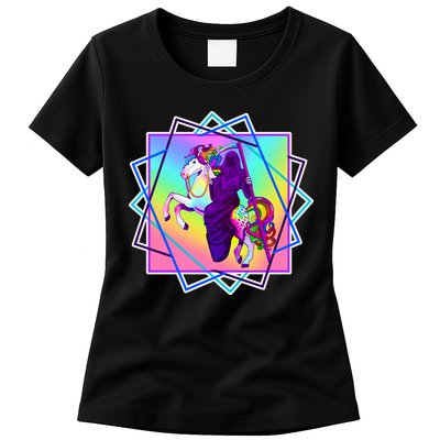 Mythical Reaper Colorful Unicorn Womens T-Shirt