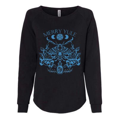 Merry Yule Vintage Butterfly Winter Solstice Goth Holiday Womens California Wash Sweatshirt