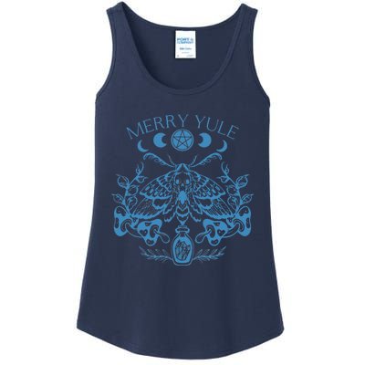 Merry Yule Vintage Butterfly Winter Solstice Goth Holiday Ladies Essential Tank