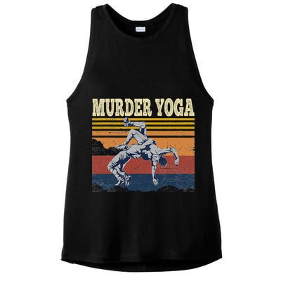 Murder Yoga Wrestling Fight Jui Jitsu Vintage Funny Gift Ladies PosiCharge Tri-Blend Wicking Tank