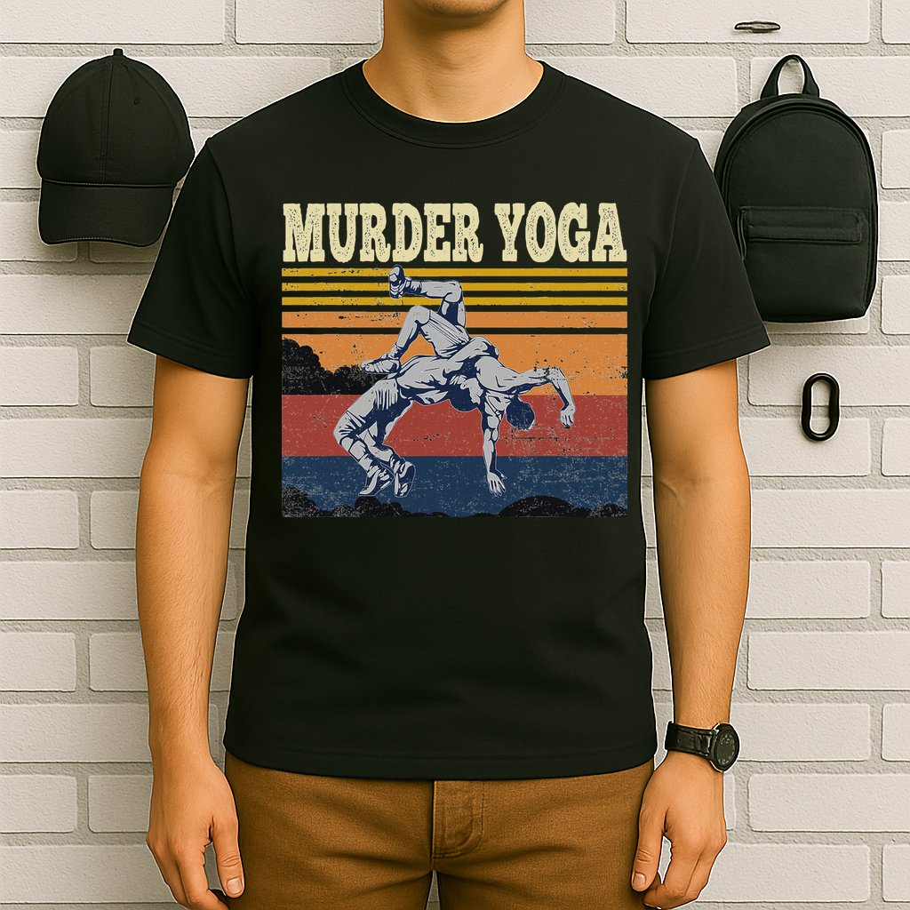 Murder Yoga Wrestling Fight Jui Jitsu Vintage Funny Gift T-Shirt