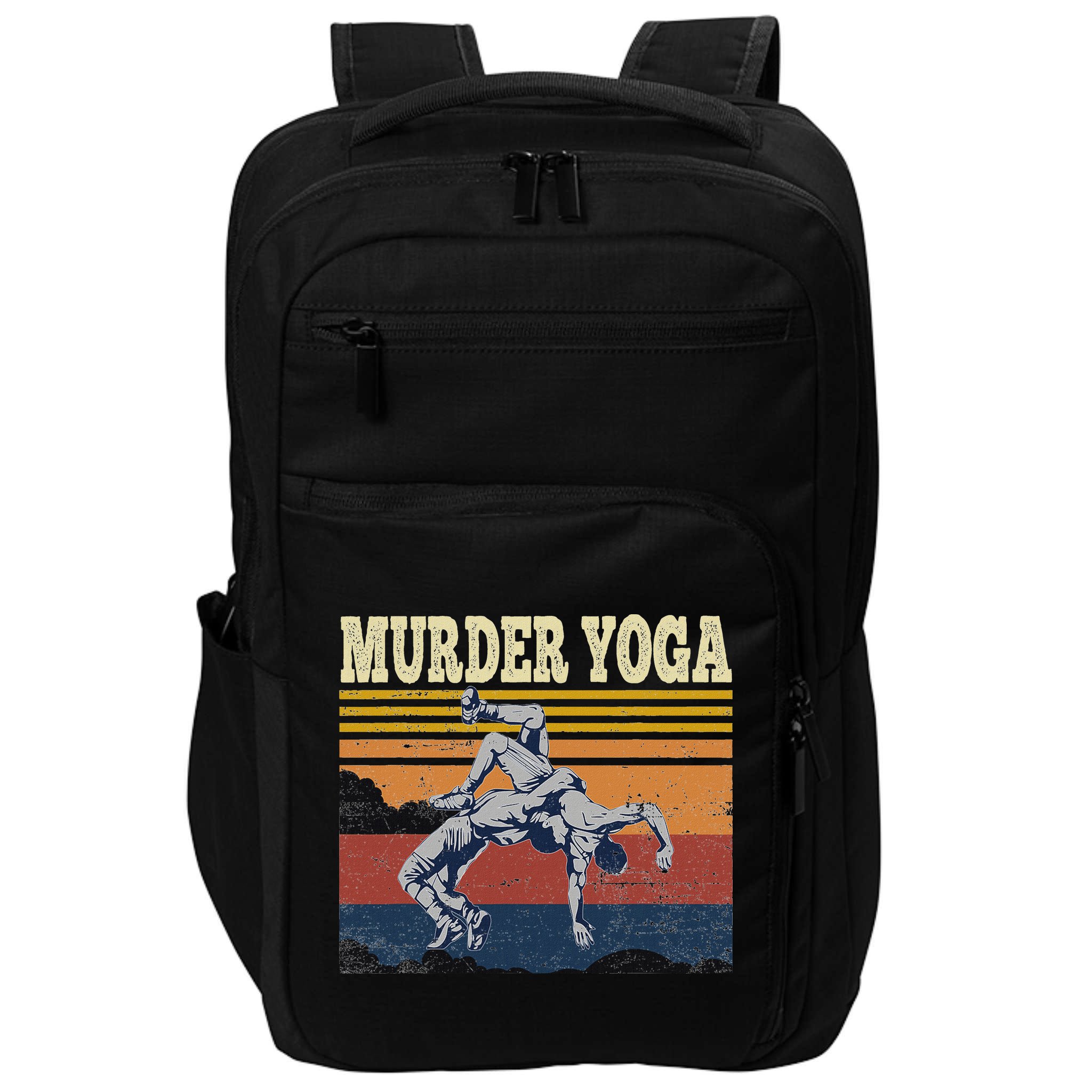 Murder Yoga Wrestling Fight Jui Jitsu Vintage Funny Gift Impact Tech Backpack