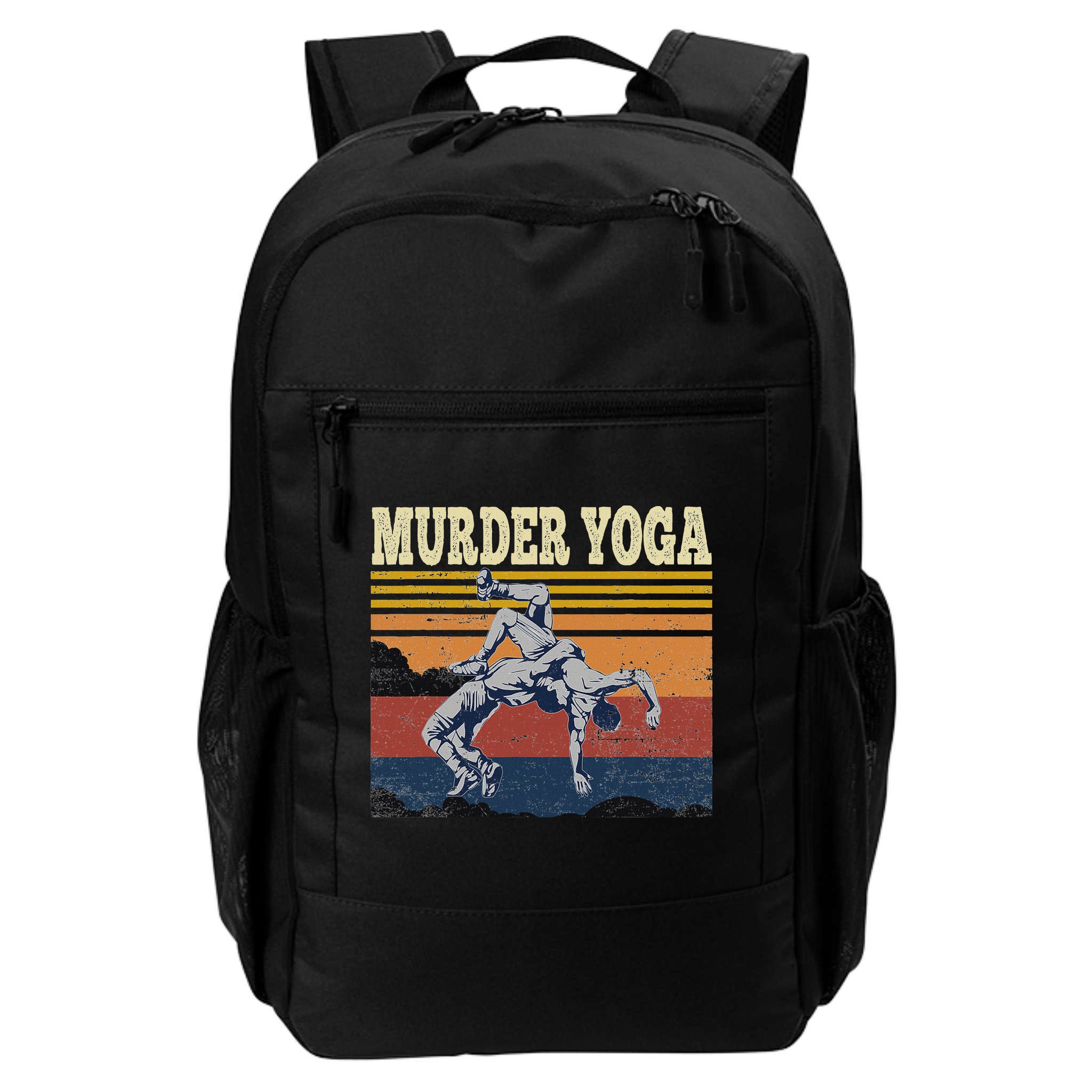 Murder Yoga Wrestling Fight Jui Jitsu Vintage Funny Gift Backpack