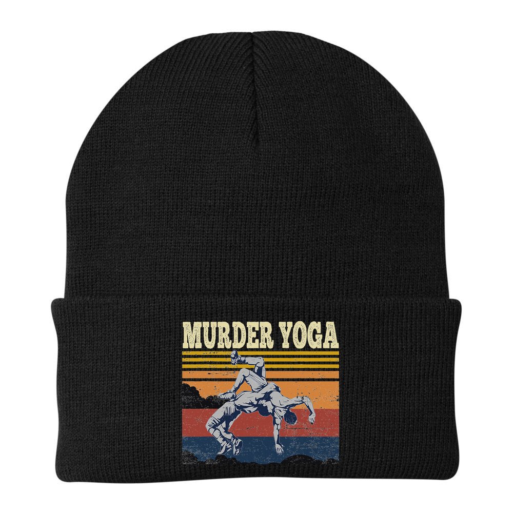 Murder Yoga Wrestling Fight Jui Jitsu Vintage Funny Gift Beanie