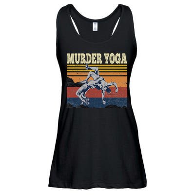 Murder Yoga Wrestling Fight Jui Jitsu Vintage Funny Gift Ladies Essential Flowy Tank