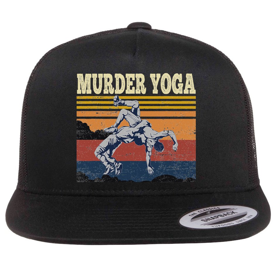 Murder Yoga Wrestling Fight Jui Jitsu Vintage Funny Gift Flat Bill Trucker Hat
