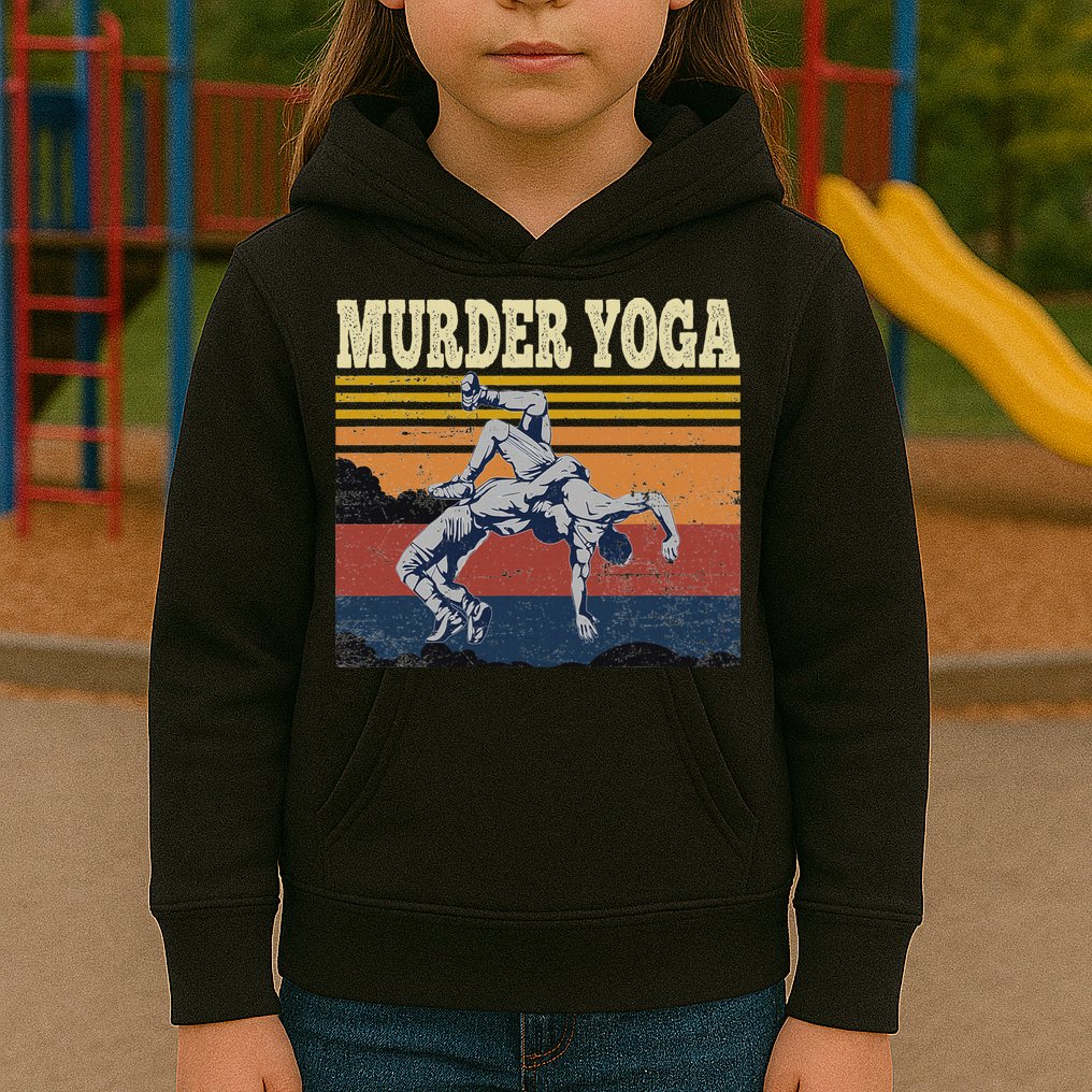 Murder Yoga Wrestling Fight Jui Jitsu Vintage Funny Gift Kids Hoodie