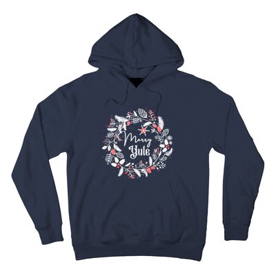 Merry Yule Winter Solstice Vintage Wreath Christmas Vibes Hoodie