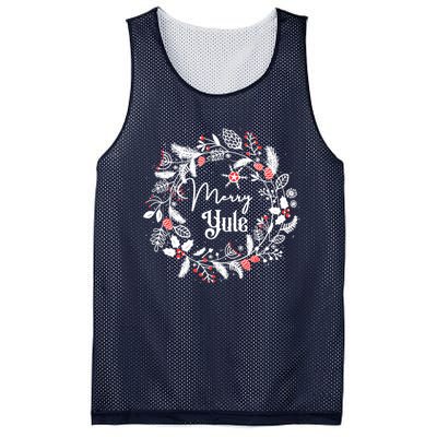 Merry Yule Winter Solstice Vintage Wreath Christmas Vibes Mesh Reversible Basketball Jersey Tank