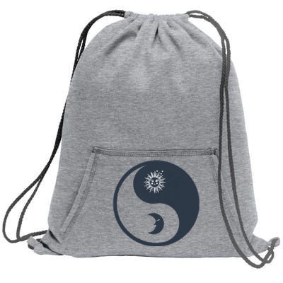 Meditation Yin Yang Sun Moon Distressed Sweatshirt Cinch Pack Bag