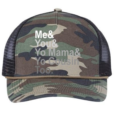 Me You Yo Mama And Yo Cousin Retro Rope Trucker Hat Cap