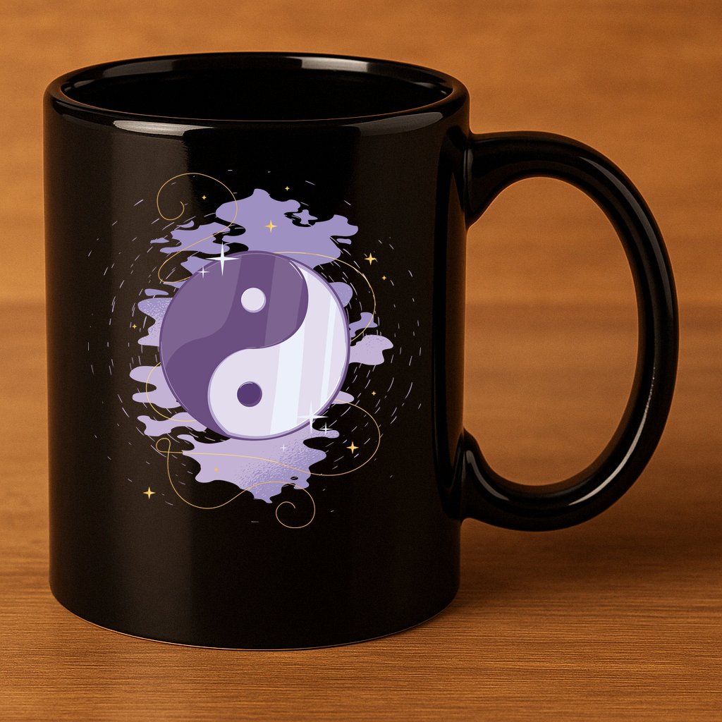 Mystic Yin Yang 11oz C Handle Ceramic Mug