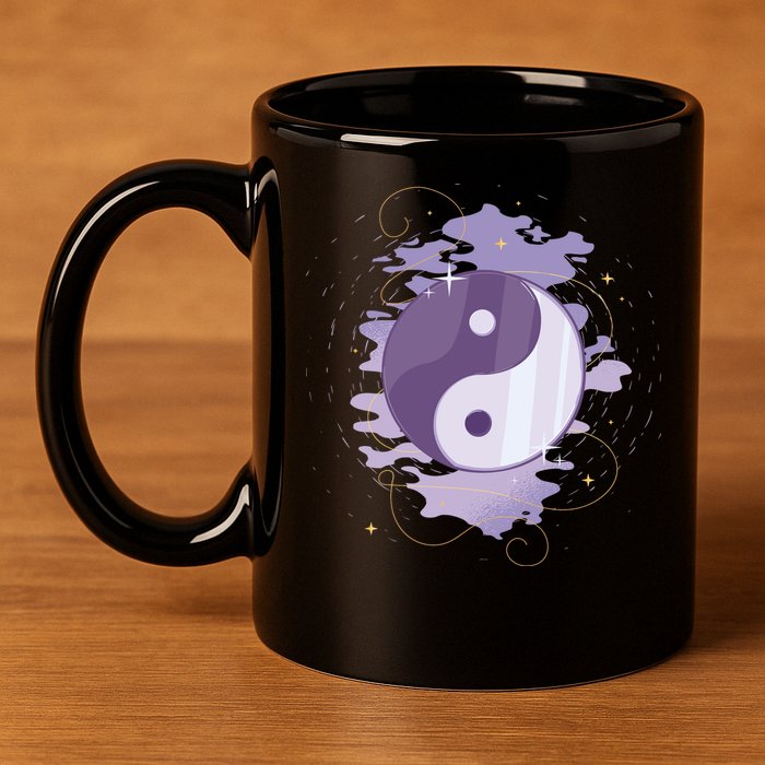 Mystic Yin Yang 11oz C Handle Ceramic Mug