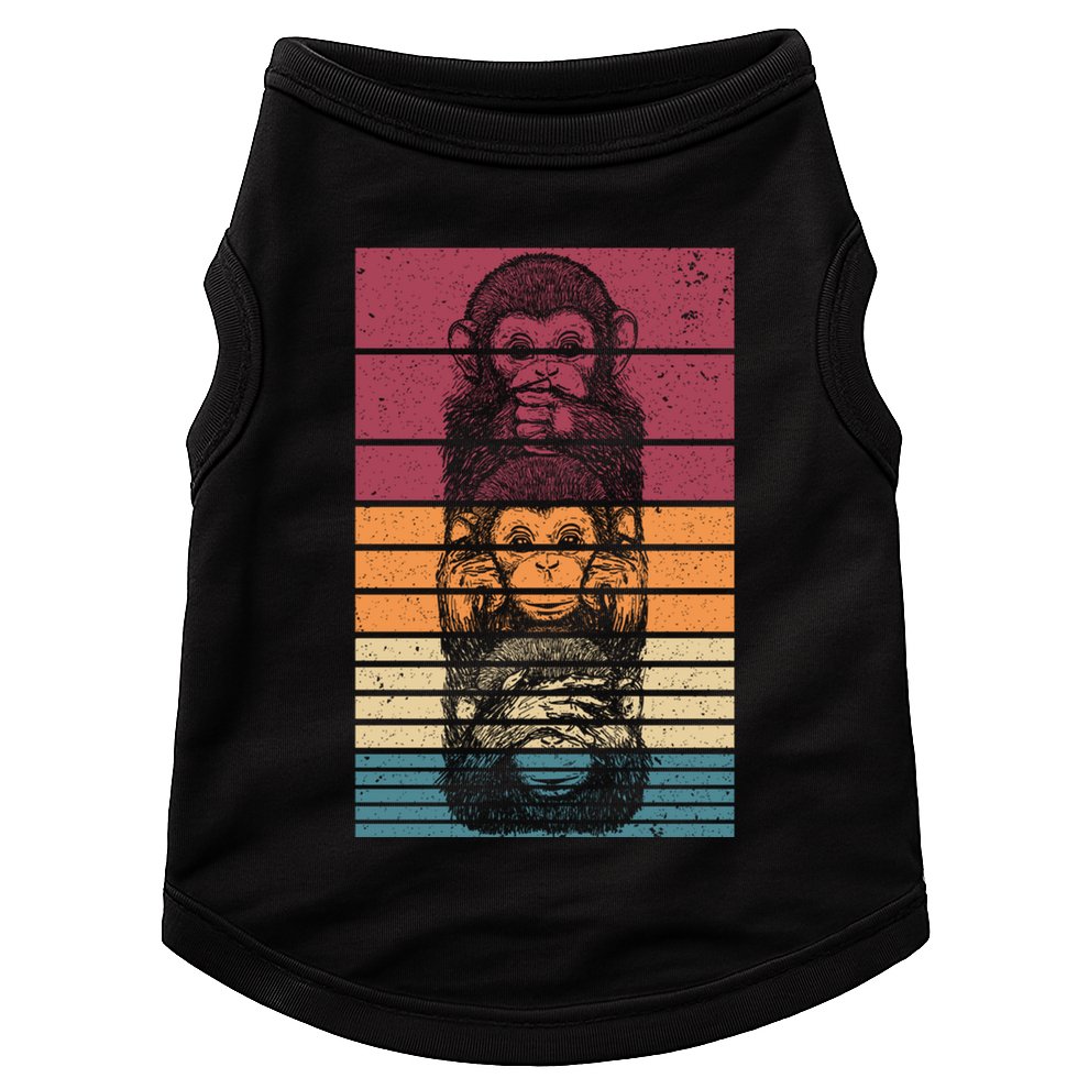 Monkey Zoo Animal Banana Retro Monkey Gift Doggie Tank