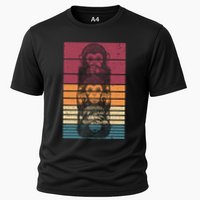 Monkey Zoo Animal Banana Retro Monkey Gift Cooling Performance Crew T-Shirt