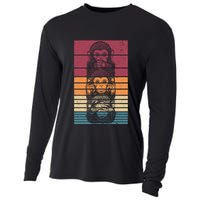 Monkey Zoo Animal Banana Retro Monkey Gift Cooling Performance Long Sleeve Crew